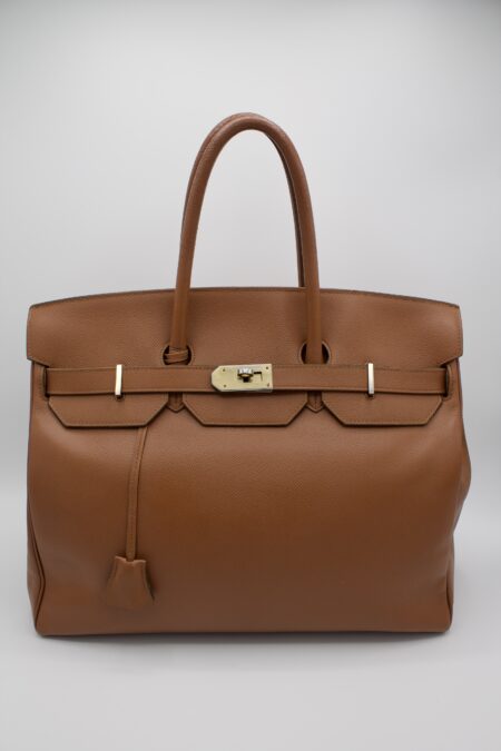 Borsa Cellerini in pelle cognac strutturata