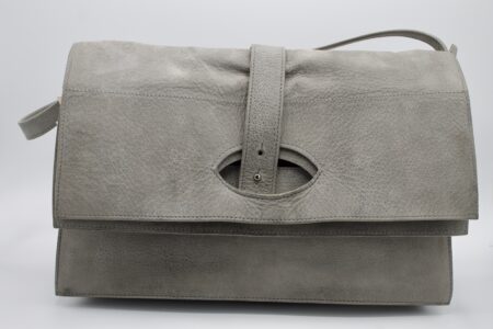 Borsa Old England grigia e marrone con tasca frontale