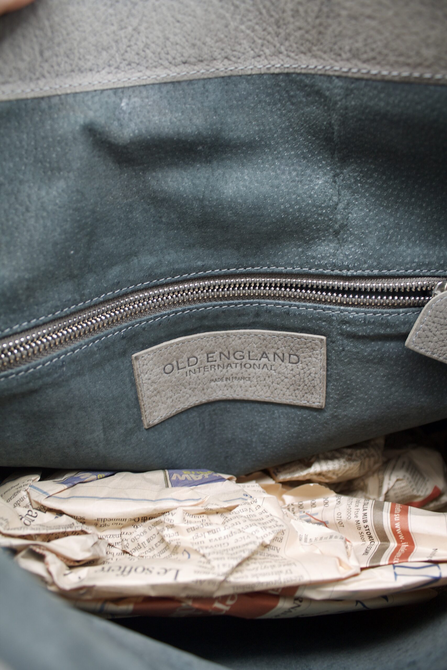 Borsa Old England grigia e marrone - taglio particolare - immagine 6