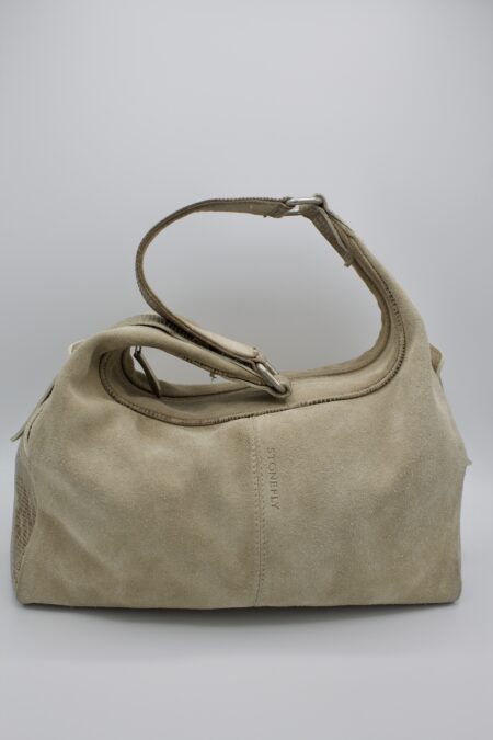 Borsa Stonefly beige in scamosciato da spalla