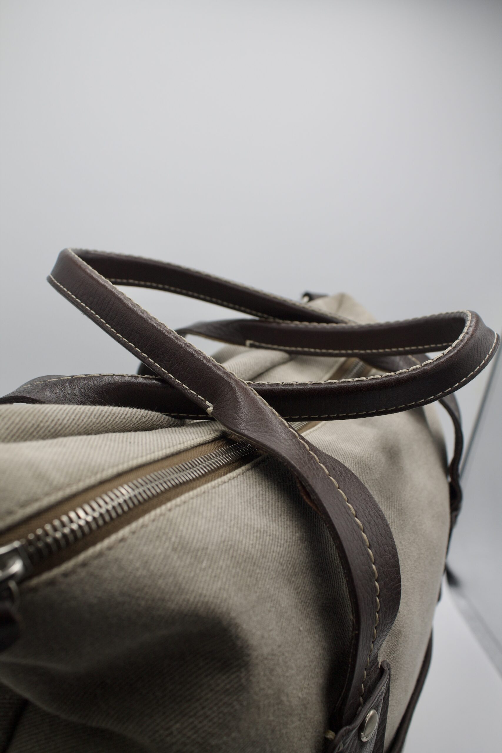 Borsa Hogan in denim e pelle - grigio e marrone - immagine 5