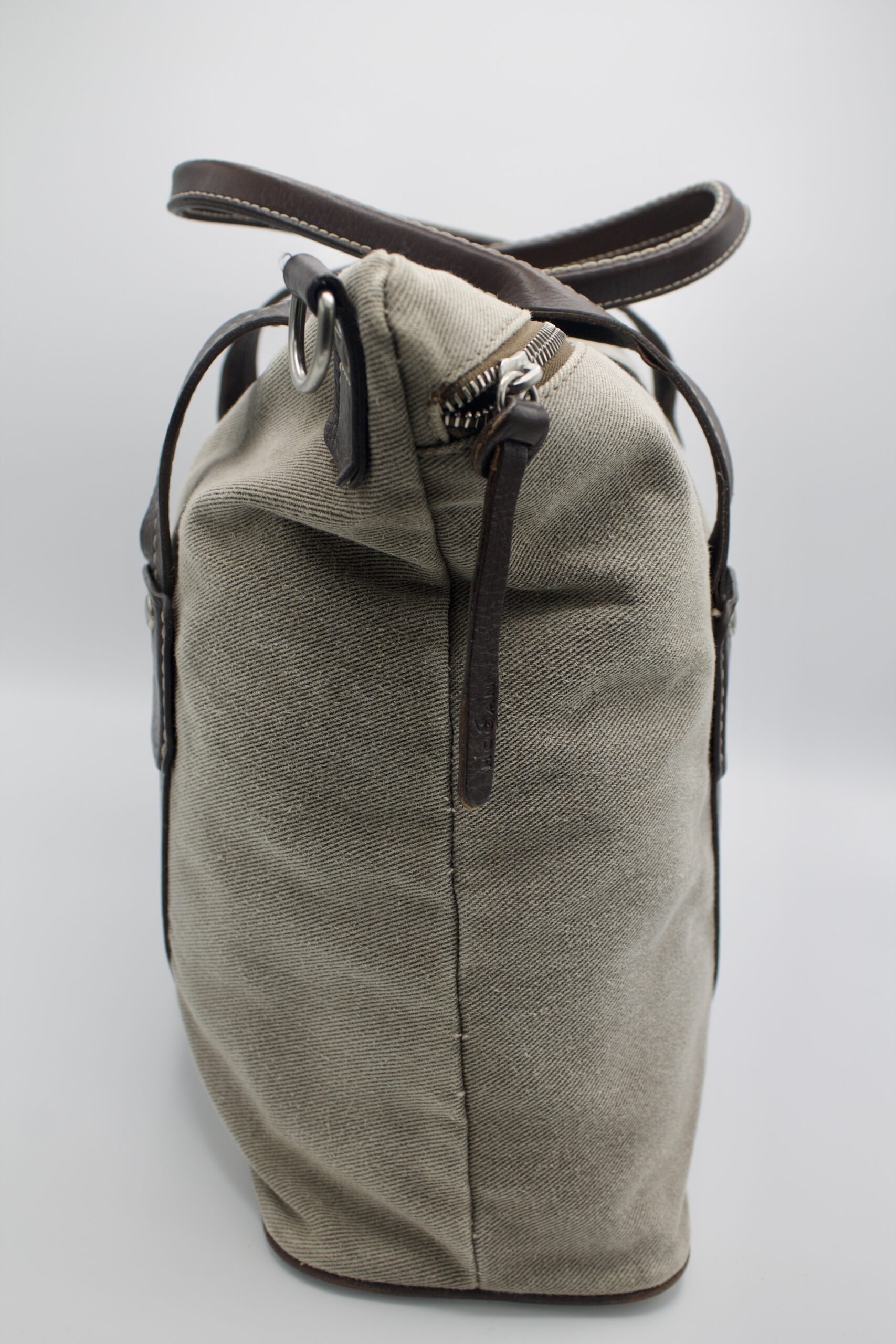 Borsa Hogan in denim e pelle - grigio e marrone - immagine 6