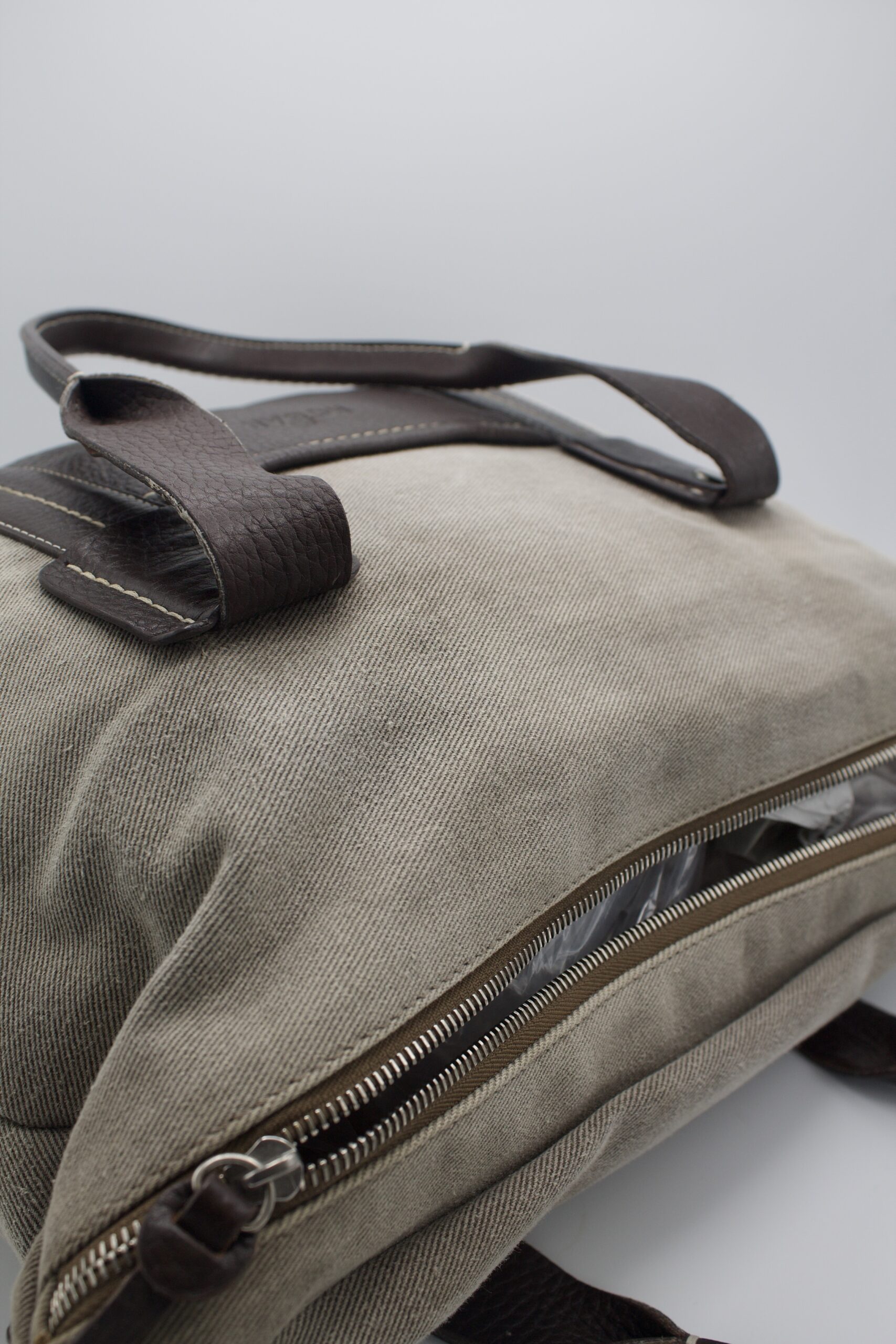 Borsa Hogan in denim e pelle - grigio e marrone - immagine 8
